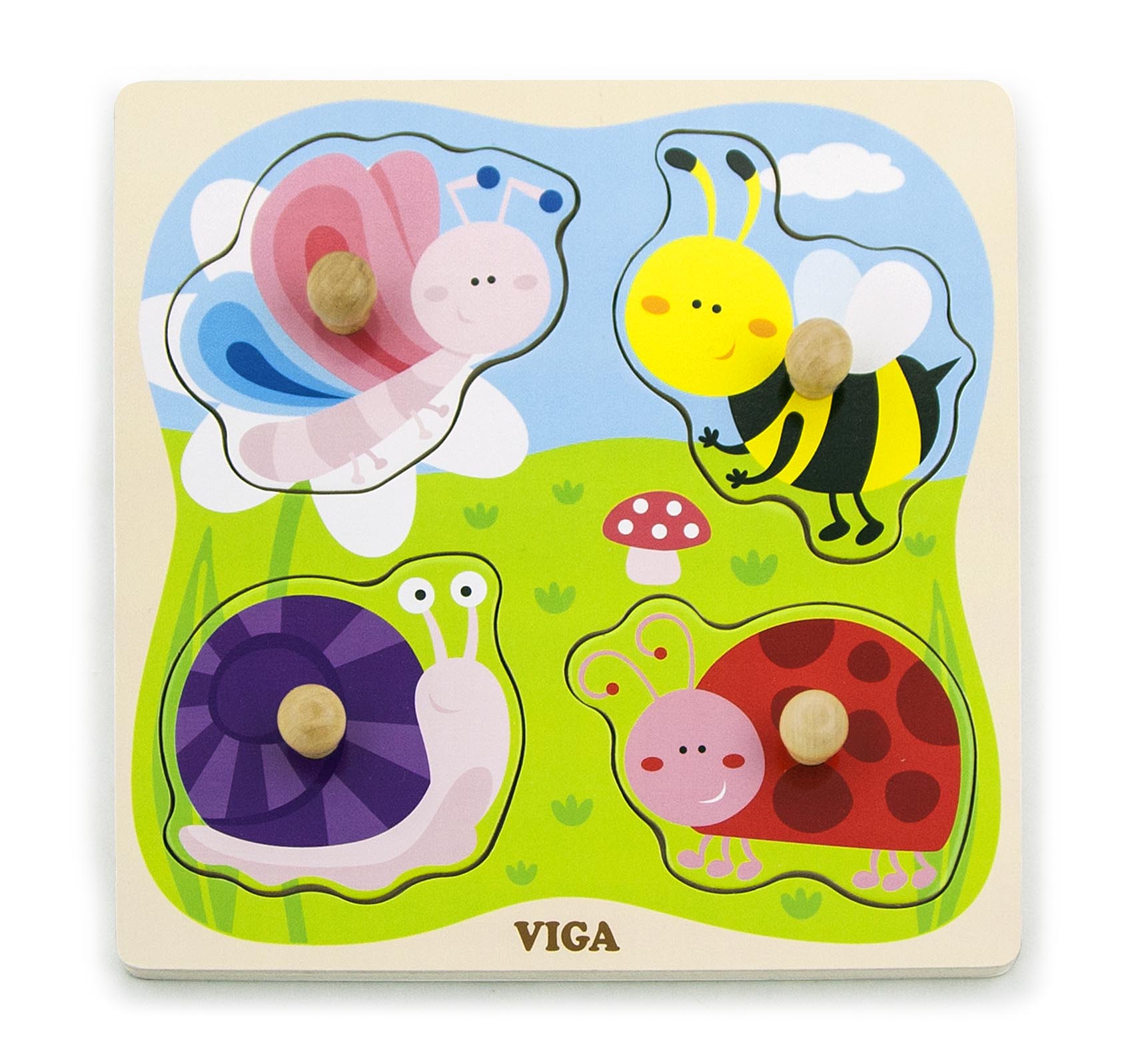 Viga Toys puidust nupupusle suurte nuppudega