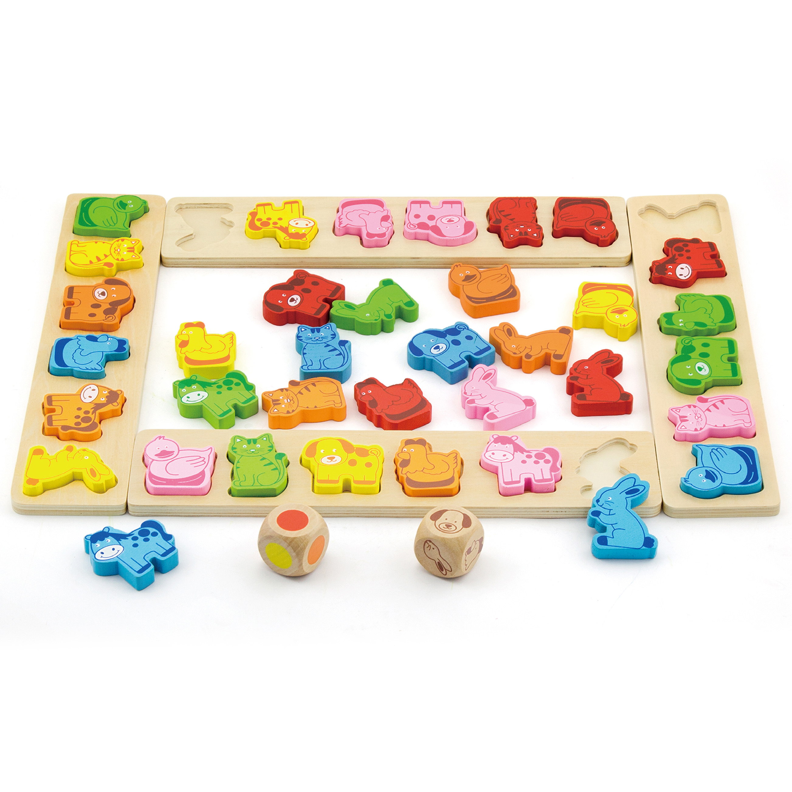 Viga Toys puidust lauamäng Loomade karneval