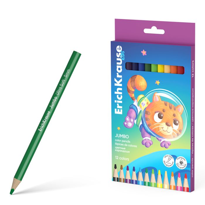 Värvipliiatsid ErichKrause Kids JUMBO kolmnurksed