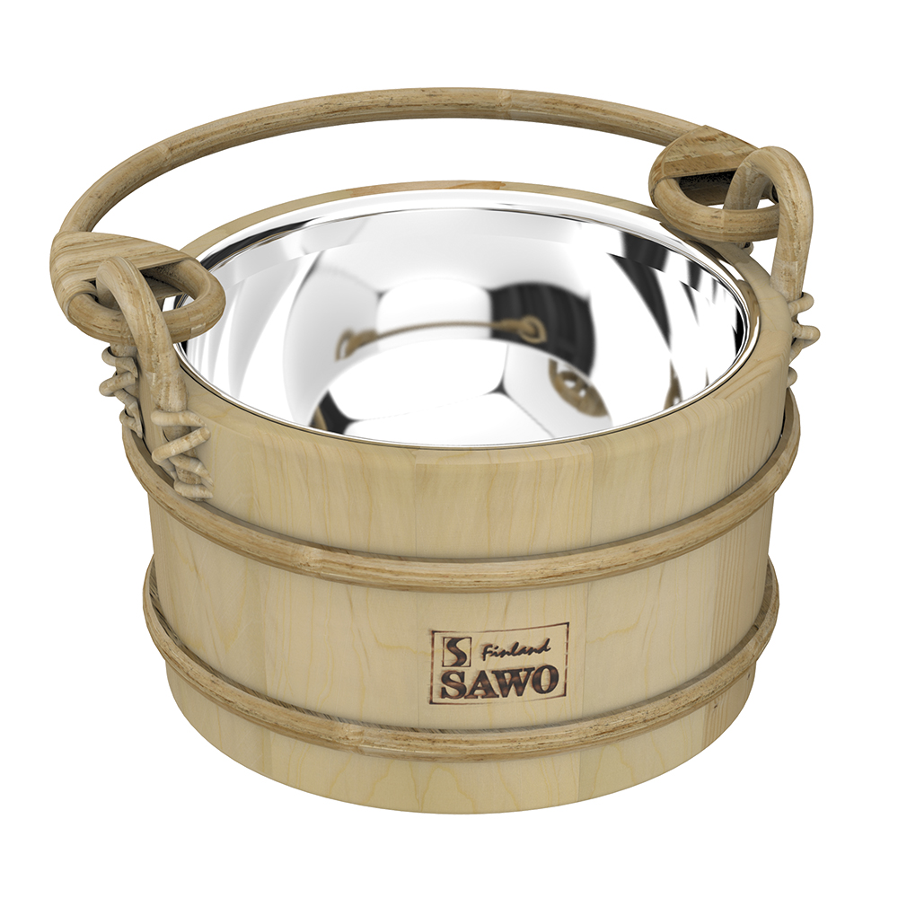 Sawo Bucket 341-MP, 3L with stainless insert, Pine Sawo Bucket 341-MP, 3L with stainless insert, Pine