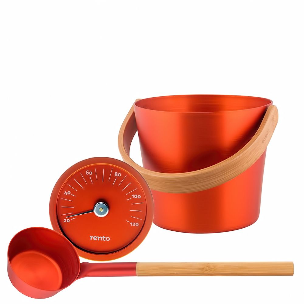 Sauna Zubehör Set "sandbeere", 3 teile mit Eimer Sauna Zubehör Set "sandbeere", 3 teile mit Eimer